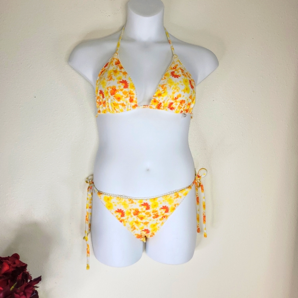 🤑 4for$20 Closet Blowout!  Floral Yellow and Orange Bikini Set